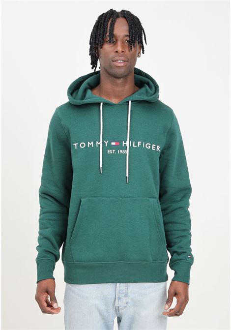 Green FLEX LOGO hoodie for men TOMMY HILFIGER | MW0MW11599L6KL6K